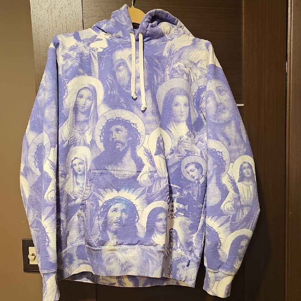Supreme Iconic Blue and White Cardigan